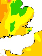 Air pollution risk 'moderate' in 5/6 out of 10 band. Image: Defra