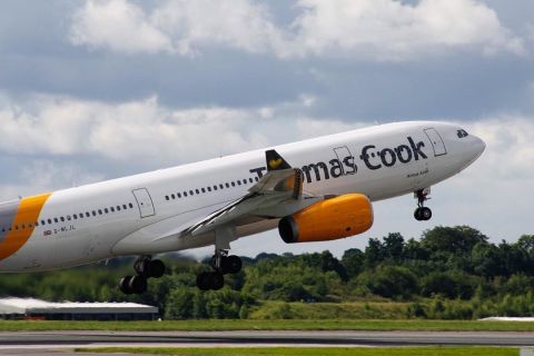 Thomas Cook Airline taking off. Image: @TCAirlinesUK